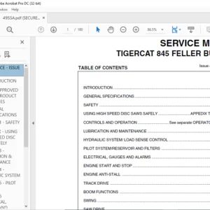 Tigercat 845 FELLER BUNCHER SERVICE MANUAL - PDF DOWNLOAD