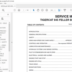 Tigercat 845 FELLER BUNCHER SERVICE MANUAL - PDF DOWNLOAD