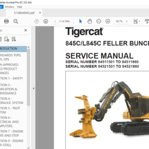 Tigercat 845C L845C FELLER BUNCHER SERVICE MANUAL - PDF DOWNLOAD