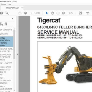 Tigercat 845C L845C FELLER BUNCHER SERVICE MANUAL - PDF DOWNLOAD