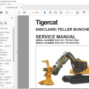 Tigercat 845C L845C FELLER BUNCHER SERVICE MANUAL - PDF DOWNLOAD