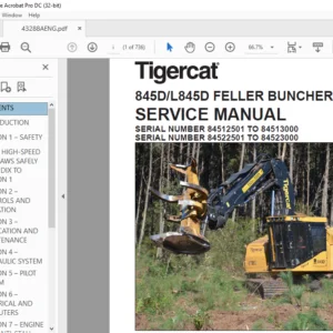 Tigercat 845D L845D FELLER BUNCHER SERVICE MANUAL - PDF DOWNLOAD