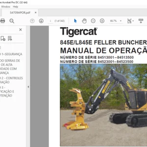 Tigercat 845E L845E FELLER BUNCHER MANUAL DE OPERAÇÃO - PDF DOWNLOAD (Portuguese)