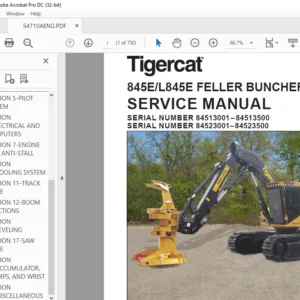 Tigercat 845E L845E FELLER BUNCHER SERVICE MANUAL - PDF DOWNLOAD
