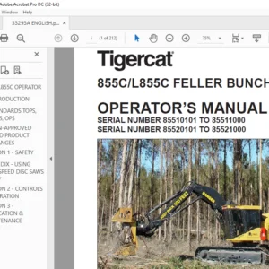 Tigercat 855C L855C FELLER BUNCHER OPERATOR’S MANUAL - PDF DOWNLOAD
