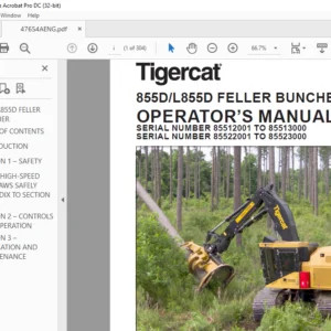 Tigercat 855D L855D FELLER BUNCHER OPERATOR’S MANUAL - PDF DOWNLOAD