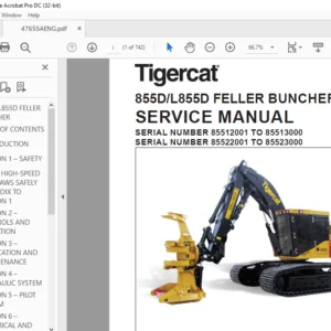 Tigercat 855D L855D FELLER BUNCHER SERVICE MANUAL - PDF DOWNLOAD