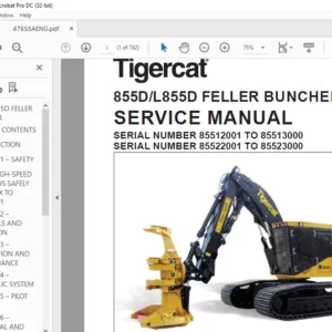 Tigercat 855D L855D FELLER BUNCHER SERVICE MANUAL - PDF DOWNLOAD