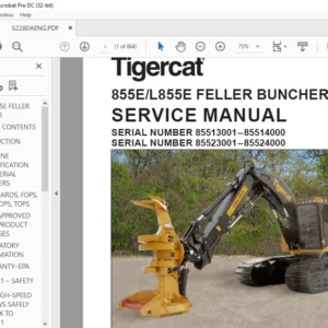 Tigercat 855E L855E FELLER BUNCHER SERVICE MANUAL - PDF DOWNLOAD