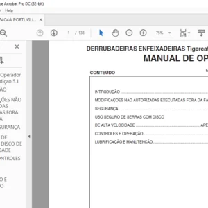 Tigercat 860 870 L870 DERRUBADEIRAS ENFEIXADEIRAS MANUAL DE OPERAÇÃO - PDF DOWNLOAD (Portuguese)