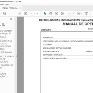 Tigercat 860 870 L870 DERRUBADEIRAS ENFEIXADEIRAS MANUAL DE OPERAÇÃO - PDF DOWNLOAD (Portuguese)