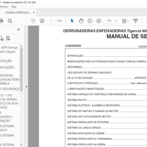Tigercat 860 870 L870 DERRUBADEIRAS ENFEIXADEIRAS MANUAL DE SERVIÇO - PDF DOWNLOAD (Portuguese)