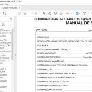 Tigercat 860 870 L870 DERRUBADEIRAS ENFEIXADEIRAS MANUAL DE SERVIÇO - PDF DOWNLOAD (Portuguese)