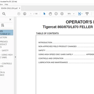 Tigercat 860 870 L870 FELLER BUNCHER OPERATOR'S MANUAL - PDF DOWNLOAD