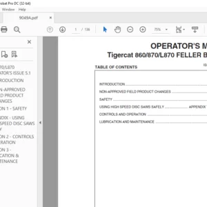 Tigercat 860 870 L870 FELLER BUNCHER OPERATOR'S MANUAL - PDF DOWNLOAD