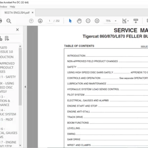 Tigercat 860 870 L870 FELLER BUNCHER SERVICE MANUAL - PDF DOWNLOAD