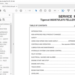 Tigercat 860 870 L870 FELLER BUNCHER SERVICE MANUAL - PDF DOWNLOAD