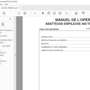 Tigercat 860 ABATTEUSE-EMPILEUSE MANUEL DE L'OPÉRATEUR - PDF DOWNLOAD (French)