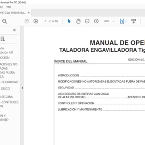 Tigercat 860 TALADORA ENGAVILLADORA MANUAL DE OPERACIÓN - PDF DOWNLOAD (Spanish)