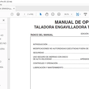 Tigercat 860 TALADORA ENGAVILLADORA MANUAL DE OPERACIÓN - PDF DOWNLOAD (Spanish)