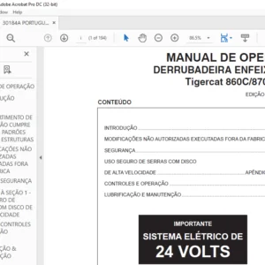 Tigercat 860C 870C L870C DERRUBADEIRA ENFEIXADEIRA MANUAL DE OPERAÇÃO - PDF DOWNLOAD (Portuguese)