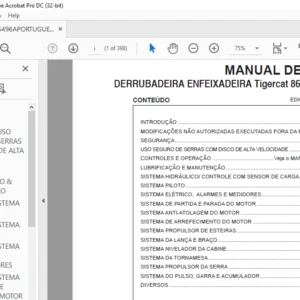 Tigercat 860C 870C L870C DERRUBADEIRA ENFEIXADEIRA MANUAL DE SERVIÇO - PDF DOWNLOAD (Portuguese)