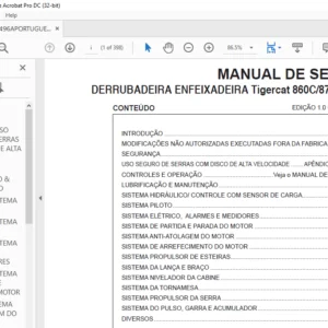 Tigercat 860C 870C L870C DERRUBADEIRA ENFEIXADEIRA MANUAL DE SERVIÇO - PDF DOWNLOAD (Portuguese)
