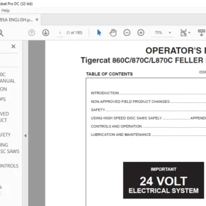 Tigercat 860C 870C L870C FELLER BUNCHER OPERATOR'S MANUAL - PDF DOWNLOAD