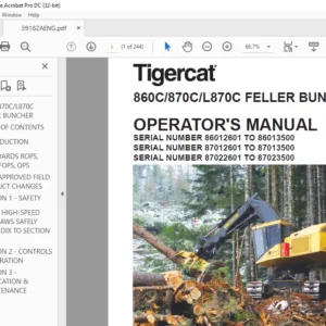 Tigercat 860C 870C L870C FELLER BUNCHER OPERATOR'S MANUAL - PDF DOWNLOAD