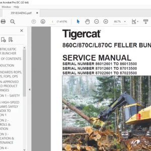 Tigercat 860C 870C L870C FELLER BUNCHER SERVICE MANUAL - PDF DOWNLOAD