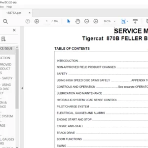 Tigercat 870B FELLER BUNCHER SERVICE MANUAL - PDF DOWNLOAD