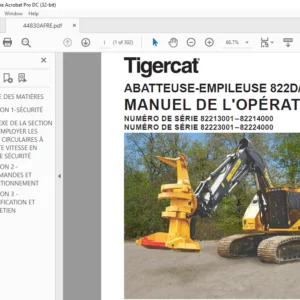 Tigercat ABATTEUSE-EMPILEUSE 822D L822D MANUEL DE L'OPÉRATEUR - PDF DOWNLOAD (French)