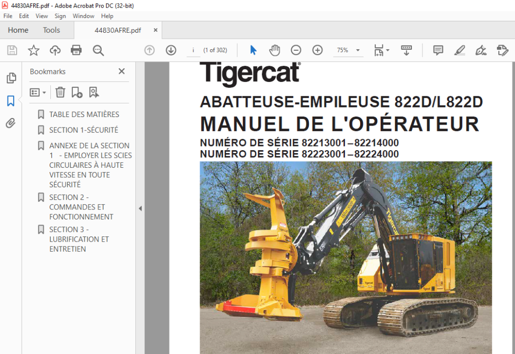 Tigercat Abatteuse Empileuse D L D Manuel De L Op Rateur Pdf