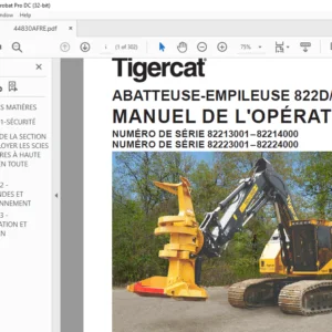 Tigercat ABATTEUSE-EMPILEUSE 822D L822D MANUEL DE L'OPÉRATEUR - PDF DOWNLOAD (French)