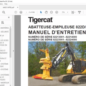 Tigercat ABATTEUSE-EMPILEUSE 822D L822D MANUEL D’ENTRETIEN - PDF DOWNLOAD (French)