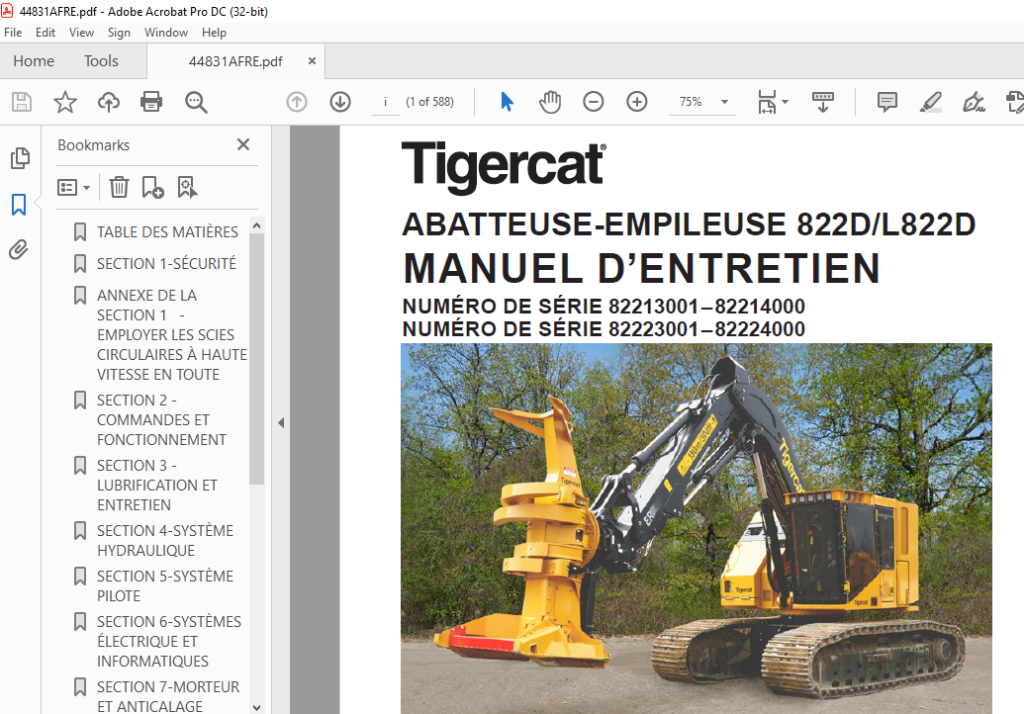 Tigercat Abatteuse Empileuse D L D Manuel Dentretien Pdf