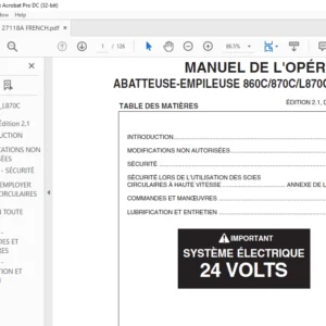 Tigercat ABATTEUSE-EMPILEUSE 860C 870C L870C MANUEL DE L'OPÉRATEUR - PDF DOWNLOAD (French)