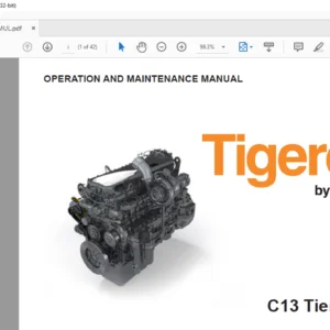Tigercat C13 Tier 4f Engine Operation & Maintenance Manual - PDF DOWNLOAD