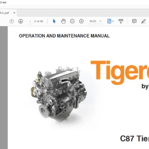 Tigercat C87 Tier 4f Engine Operation & Maintenance Manual - PDF DOWNLOAD