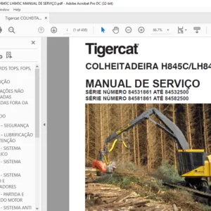 Tigercat COLHEITADEIRA H845C LH845C MANUAL DE SERVIÇO - PDF DOWNLOAD