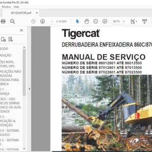 Tigercat DERRUBADEIRA ENFEIXADEIRA 860C 870C L870C MANUAL DE SERVIÇO - PDF DOWNLOAD (Portuguese)