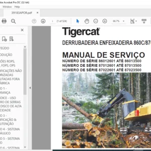 Tigercat DERRUBADEIRA ENFEIXADEIRA 860C 870C L870C MANUAL DE SERVIÇO - PDF DOWNLOAD (Portuguese)