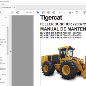 Tigercat FELLER BUNCHER 720G 724G 726G MANUAL DE MANTENIMIENTO - PDF DOWNLOAD (Spanish)