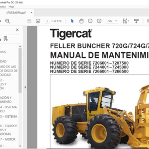 Tigercat FELLER BUNCHER 720G 724G 726G MANUAL DE MANTENIMIENTO - PDF DOWNLOAD (Spanish)