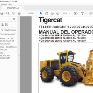 Tigercat FELLER BUNCHER 720G 724G 726G MANUAL DEL OPERADOR - PDF DOWNLOAD (Spanish)