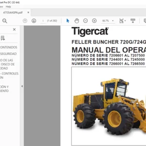 Tigercat FELLER BUNCHER 720G 724G 726G MANUAL DEL OPERADOR - PDF DOWNLOAD (Spanish)