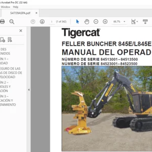Tigercat FELLER BUNCHER 845E L845E MANUAL DEL OPERADOR - PDF DOWNLOAD (Spanish)