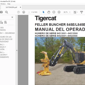 Tigercat FELLER BUNCHER 845E L845E MANUAL DEL OPERADOR - PDF DOWNLOAD (Spanish)