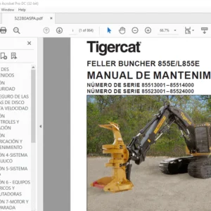 Tigercat FELLER BUNCHER 855E L855E MANUAL DE MANTENIMIENTO - PDF DOWNLOAD (Spanish)