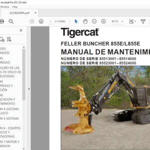 Tigercat FELLER BUNCHER 855E L855E MANUAL DE MANTENIMIENTO - PDF DOWNLOAD (Spanish)